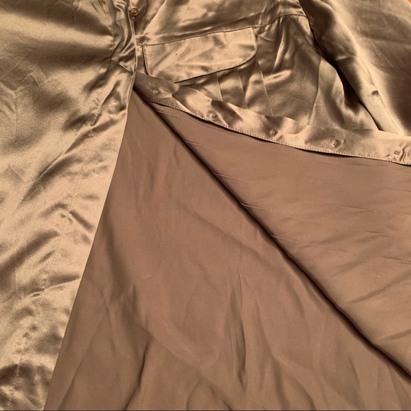 Brunetta 100% silk button down blouse in champagne-small - Picture 8 of 9